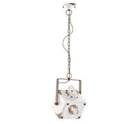 Lampe Suspendue Industrielle Blanche B: 23 Cm Céramique Métal Fait Main E27