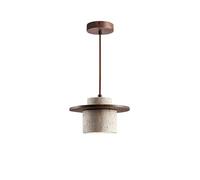 Lampe suspendue japonaise Wabi-sabi pour couloir, salon, cuisine, îlot, style vintage, crème, bois, art, travertin, luminaire suspendu, centre commercial, club, café, modèle de maison, toile de fond,