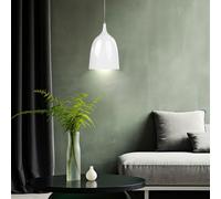 Lampe Suspendue la Vie Chambre Rétro Éclairage Rond Plafonnier Blanc 1-flg