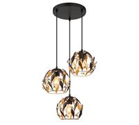 Lampe suspendue lampe de plafond lampe de salon cristaux dorés métal