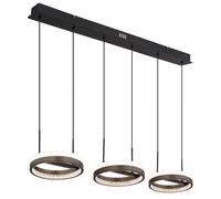 Lampe suspendue lampe de salle à manger cristaux gris 3 ampoules CCT LED H 150 cm