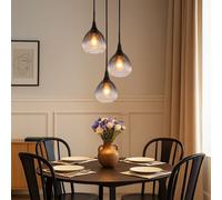 Lampe Suspendue Lampe De Salle À Manger Rétro Verre Fumé Lampe De Salon H 120 Cm