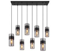 Lampe suspendue lampe de salle à manger suspension plafonnier verre couleur fumée 8 lampes