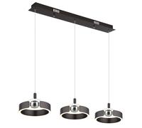 Lampe suspendue lampe de salon anneaux en cristal bronze brossé LED 125cm
