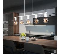 Lampe Suspendue Lampe De Salon Lampe De Plafond Hauteur Réglable Blanche 5xE27