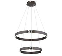 Lampe suspendue lampe de table à manger anneaux en cristal bronze brossé LED H 125cm
