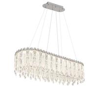 Lampe suspendue lampe de table à manger LED dimmable ressort cristaux télécommande LED H 120 cm