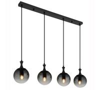 Lampe suspendue lampe de table à manger suspension boule de verre fumée lampe de salon H 130 cm