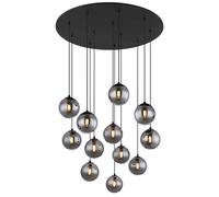 Lampe suspendue lampe de table à manger suspension couleur fumée LED 12 ampoules verre H 120cm