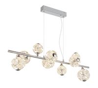 Lampe suspendue lampe en cristal lampe suspendue boules LED chrome clair salon métal