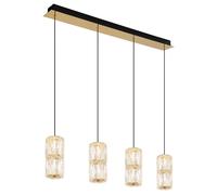 Lampe suspendue lampe en cristal lampe suspension 3 flammes LED or antique clair salle à manger