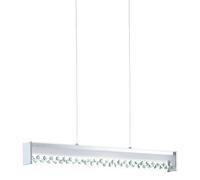 Lampe suspendue lampe suspendue lampe suspension salle à manger lampe salon, verre cristaux chromés, 1x LED 12W 850Lm 3000K, HxLxP 110x66x6,5 cm
