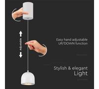 Lampe suspendue LED 3000K avec interrupteur tactile blanc V-TAC VT-7795-7996