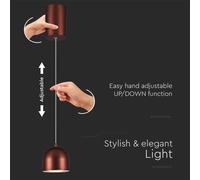 Lampe suspendue LED 3000K avec interrupteur tactile marron V-TAC VT-7795-7997
