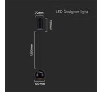 Lampe suspendue LED 3000K noir V-TAC VT-7796-7998