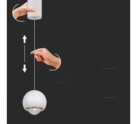Lampe suspendue LED 3000K sphère blanche V-TAC VT-7508-10342