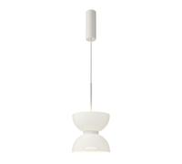 Lampe Suspendue LED Blanche 3000 K Ronde D: 22 Cm H: Max. 350 Cm Verre Métal