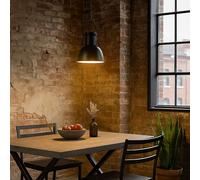 Lampe Suspendue LED Couvrir Suspension Industriel Style Loft Cuisine Noir Rond