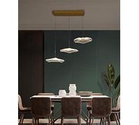 Lampe Suspendue LED Éclairage D'îlot Cuisine Moderne 3000K-6500K Suspension Acrylique Abat-Jour Loft Lustres Feuille Lotus Luminaire Plafond Créatif Cuisine/Salle Manger/Couloir/Chambre,3Heads/Long