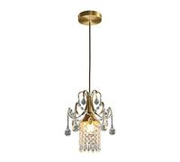 Lampe Suspendue LED en Cristal, Source Lumineuse E27, luminaire décoratif pour Salle à Manger, Lampe à tête Unique en Laiton H65, luminaire pour Salon, Chambre à Coucher, Couloir, fabriqué en Chine