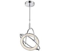 Lampe suspendue LED lampe de table à manger lampe design lampe de salon chromée, anneau mobile, 24W 1800lm blanc neutre, LxH 43,5x96 cm