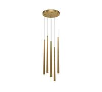 Lampe Suspendue LED Métal B: 32 Cm En Laiton 5-Flammes Changement De Couleur