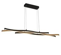 Lampe Suspendue LED Noire Nature Métal Ondes Dimmable 108 Cm 942 Lm