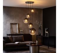 Lampe Suspendue LED Pour Chambre À Coucher En Verre Boule Argentée