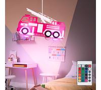 Lampe Suspendue LED RGB Télécommande Pompier Auto Enfants Plafonnier Suspension