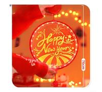 Lampe Suspendue LED Ronde 3D et Lampe Suspendue LED Ronde 3D(Red) | LED intégré, couleurs et chaud, design rond, acrylique , décoration festive