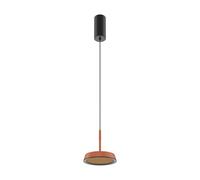 Lampe Suspendue LED Ronde D: 15,3 Cm Noir Orange 3000 K Pour Table À Manger