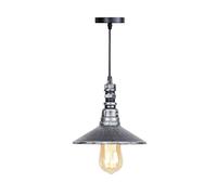 Lampe suspendue LED Steampunk avec couvercle de pot et conduite d'eau ? Lights Intage Industrial Single E-Plafond ? Lampe rétro en métal et fer, lustre décoratif pour la maison (couleur: argent)