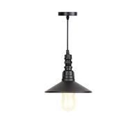 Lampe suspendue LED Steampunk avec couvercle de pot et conduite d'eau ? Lights Intage Industrial Single E-Plafond ? Lampe rétro en métal et fer, lustre de décoration intérieure (couleur: noir)