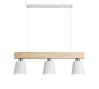 Lampe suspendue LED table à manger bois lampe suspendue 3 flammes blanc