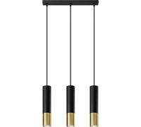 Lampe suspendue LOOPEZ 3L noir/doré 3xGU10 10W acier 90x6x45cm Sollux Lighting