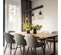 Lampe Suspendue Lumière pour Salle à Manger Luminaire E27 3 Flame Poutres en