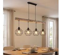 Lampe Suspendue Luminaire De Salon Dimmable Poutre En Bois LED H 120 Cm