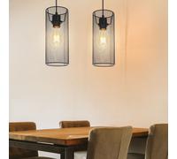 Lampe Suspendue Luminaire De Table Grille 1 Flamme E27 H 120 Cm Ensemble De 2