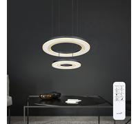 Lampe Suspendue Luminaire Modulable LED Télécommande Ring-Design Blanc Opale