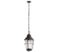 Lampe Suspendue Lustre D'Extérieur Balcon Aluminium Verre IP44 1 à Flammes E27