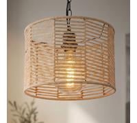 Suspension salon corde de chanvre plafonnier chaîne en métal, métal noir, 1x douille E27, DxH 31x120 cm