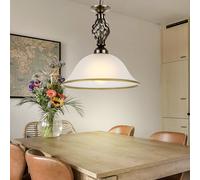 Lampe Suspendue Lustre Éclairage/Lampe de Salon Laiton Couloir Verre 1 Flammes H