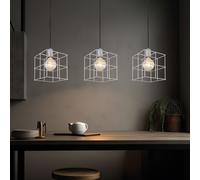 Suspension salon lampe suspension lampe salle à manger lampe cuisine, 3 ampoules, réglable en hauteur, métal zinc, E27, L 95 cm