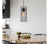 Lampe Suspendue Lustre Lampe de Salon Noir Grille 1 à Flammes Rond H 120 CM