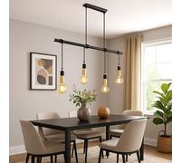 Lampe Suspendue Lustre Lampe de Salon Réglable en Hauteur Filament LED H 120 CM