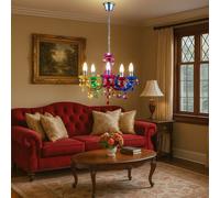 Lampe Suspendue Lustre Pendule LED Lustre 5 Flammes Lampe De Table Colorée