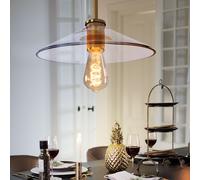 Lampe Suspendue Lustre Rétro Éclairage/ de Salon Verre Clair Laiton Plafonnier