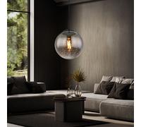 Lampe Suspendue Lustre Salle à Manger Bille Verre Fumée Noir Sternen-Effekt