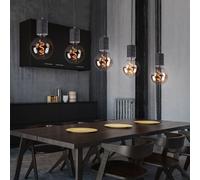 Lampe Suspendue Lustre Salle à Manger Cuisine Noir Aluminium 5 Flammes H 120 CM