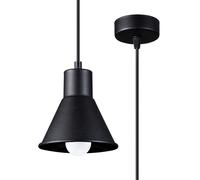 Lampe Suspendue Métal Noir Ø 14 CM T: 120 CM E27 Rétro Suspensions à Manger